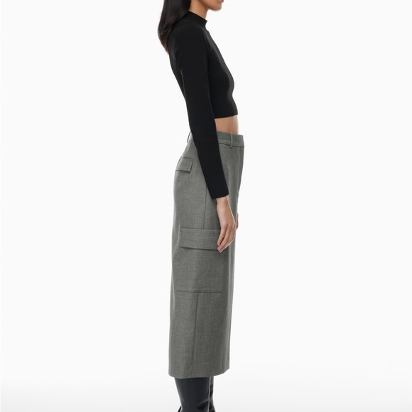 Aritzia Babaton Cargo Maxi Work Skirt In Brown (gray version pictured) | Sz 00 - Picture 6 of 6